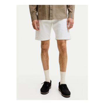 Pantaloni scurti barbati -  alb - regular fit - bumbac si poliester