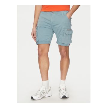 Pantaloni scurti barbati -  bumbac - Alb/Gri/Albastru