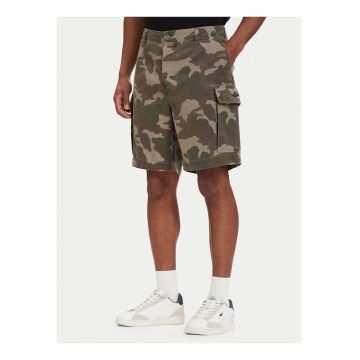 Pantaloni scurti barbati -  camuflaj - verde - bumbac
