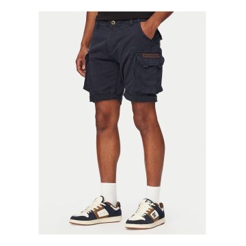 Pantaloni scurti barbati -  casual - fermoar - bleumarin - bumbac