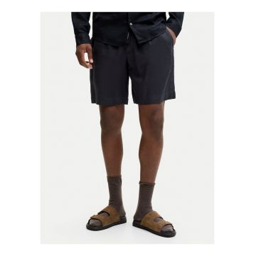 Pantaloni scurti barbati -  casual - negru - 100% in