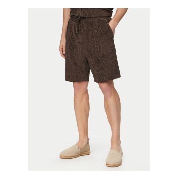 Pantaloni scurti barbati - Joop Jeans - casual - elastic in talie - maro - bumbac/poliester