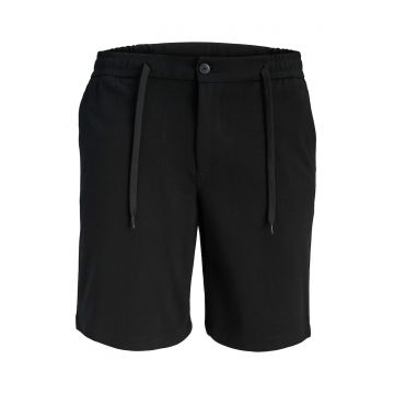 Pantaloni scurti barbati -  negru - bumbac si poliester reciclat - croiala regular fit