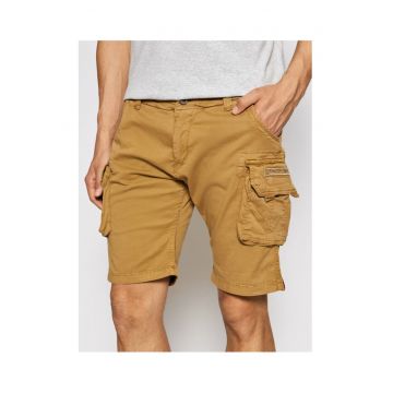 Pantaloni scurti barbati -  slim fit - maro - bumbac -