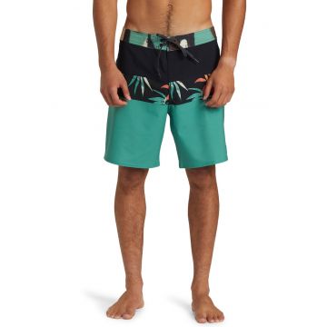 Pantaloni scurti de baie cu imprimeu colorblock Surfsilk - Verde/Negru