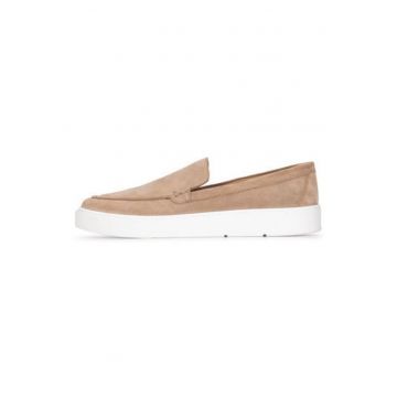 Pantofi loafer din piele intoarsa cu flatform
