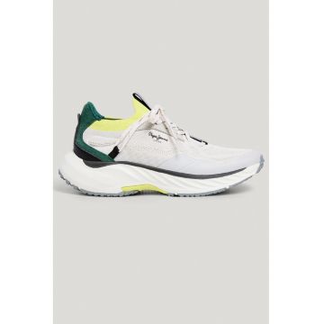 Pantofi sport cu garnituri de piele intoarsa - Verde englez/Alb murdar/Gri antracit/Verde fistic
