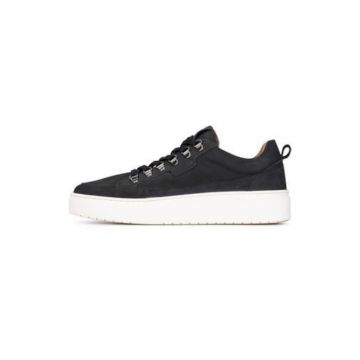 Pantofi sport din piele nabuc cu profil jos