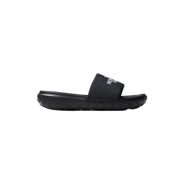 Papuci cu imprimeu logo Never Stop - Negru