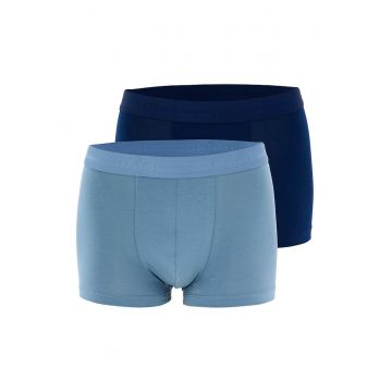 Set de boxeri cu model uni - 2 perechi - Albastru lavanda/Bleumarin