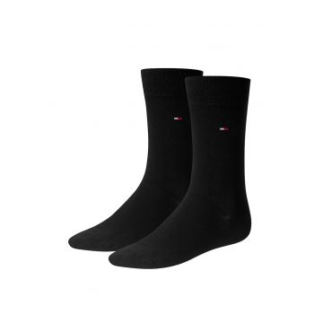 Set de sosete lungi cu logo brodat - 2 perechi - Negru