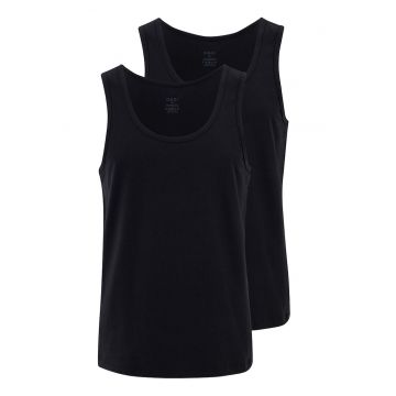 Set de top-uri cu decolteu rotund - 2 piese - Negru