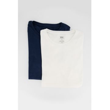 Set de tricouri slim fit de bumbac - 2 piese - Alb/Bleumarin