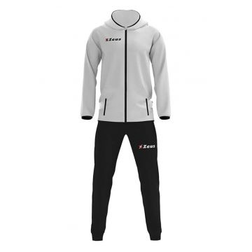 Set trening barbati  jacheta cu gluga - elastic la pantaloni - gri/negru - poliester