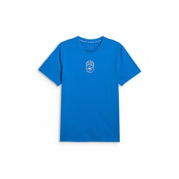 Tricou barbati  albastru regular - bumbac moale - croiala lejera - albastru