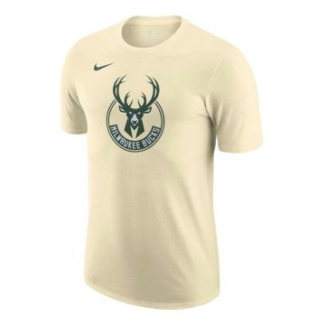 Tricou barbati  Milwaukee Bucks - logo - bej/verde - bumbac