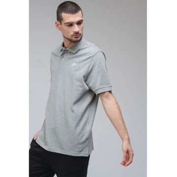 Tricou polo din material pique cu logo - Gri deschis