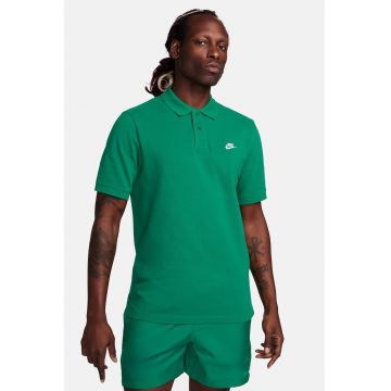 Tricou polo din material pique cu logo - Verde