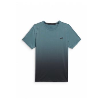 Tricou sport barbati -  poliester - regular - uscare rapida - turcoaz/negru