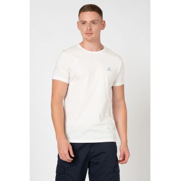 Tricou cu decolteu la baza gatului si detaliu logo