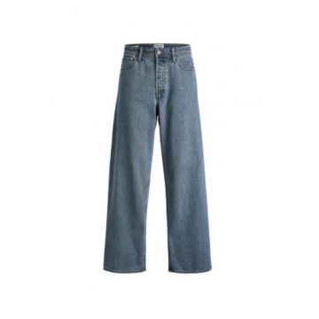 Blugi barbati -  bleumarin - croiala larga - 100% bumbac - inchidere cu nasturi -