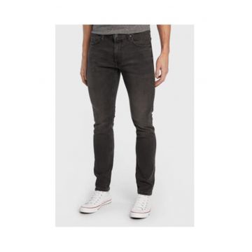 Blugi barbati -  Gri si Albastru - slim fit - conici - bumbac cu elastan -