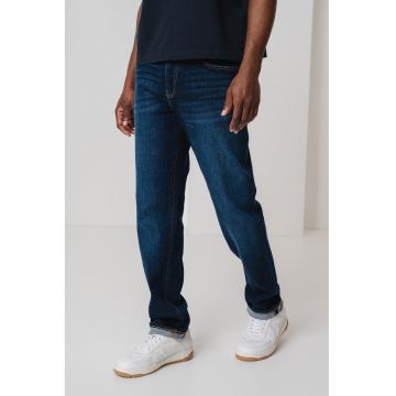 Blugi relaxed fit cu talie medie - Albastru inchis
