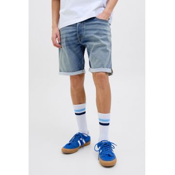Blugi scurti regular fit - Albastru deschis melange
