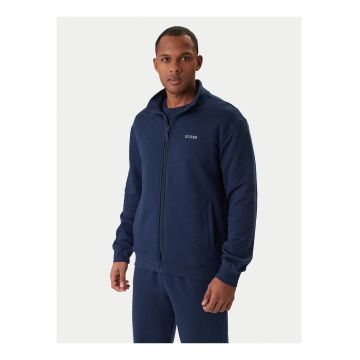 Bluza barbati -  albastru - bumbac si poliester - maneca lunga - fermoar -