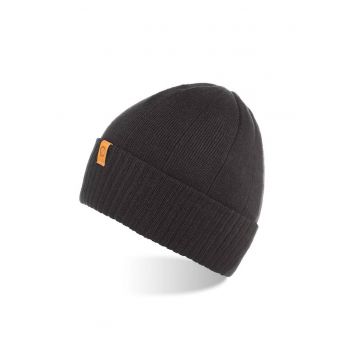 Caciula de iarna pentru barbati - Brodrene - Acril - 56-60 cm - Negru