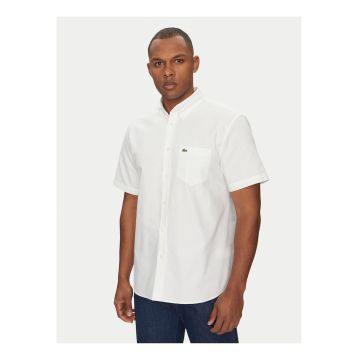 Camasa barbati -  alb - bumbac organic - casual - maneca scurta