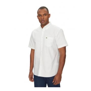 Camasa barbati -  alb - bumbac organic - casual - maneca scurta
