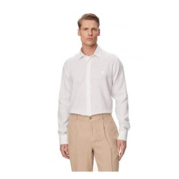 Camasa barbati -  alb - material usor - croiala regulara - maneca lunga