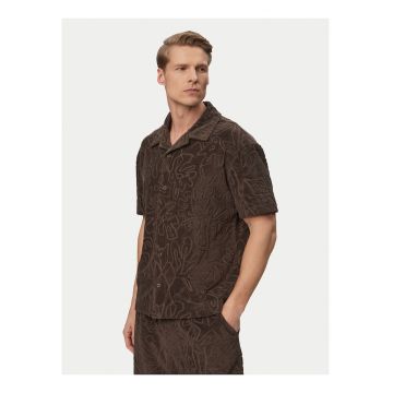 Camasa barbati - Joop Jeans - maro - bumbac si poliester - maneca scurta - guler clasic