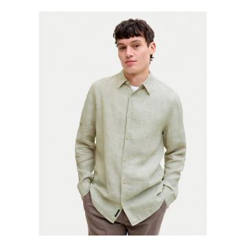 Camasa barbati -  verde - 100% in - maneca lunga - croiala regulara