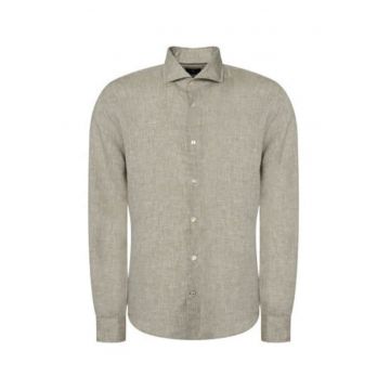 Camasa barbati -  verde - material 100% in - maneca lunga - croiala regular fit