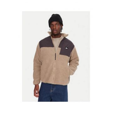 Geaca barbati -  neagra/bej - poliester - maneci lungi - fermoar -