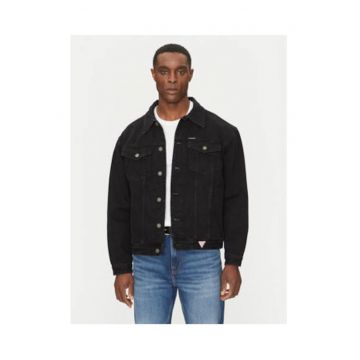 Geaca barbati -  neagra - bumbac - maneci lungi - regular fit -