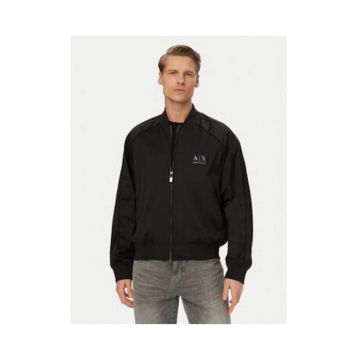 Geaca bomber barbati -  negru - material mixt - croiala confortabila