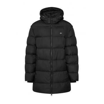 Geaca de iarna barbati -  neagra - din poliester reciclat - croiala regular fit -