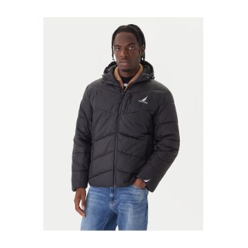 Geaca de iarna barbati -  neagra - material sintetic - gluga reglabila