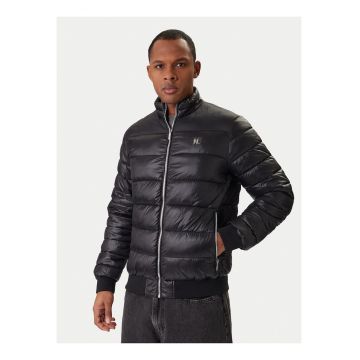 Geaca de iarna barbati -  negru - maneci lungi - fermoar