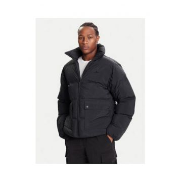 Geaca de iarna barbati -  negru - poliamida reciclata - slim fit - maneci lungi - fermoar -