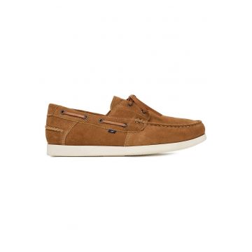 Mocasini barbati  piele intoarsa - casual - maro