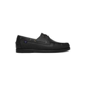 Mocasini barbati  piele naturala - negru - design elegant - varf rotund