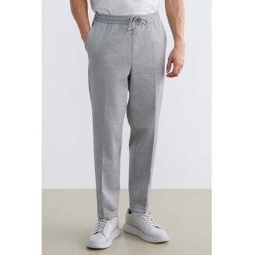 Pantaloni regular fit cu pensa - Gri