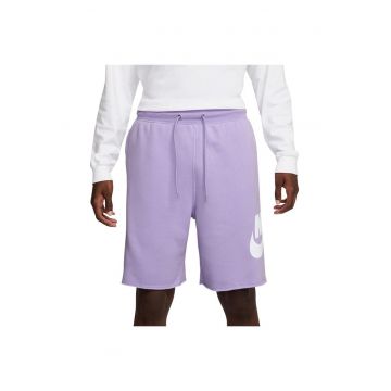 Pantaloni scurti  Club French Terry Alumni FQ4950 - talie elastica - buzunare laterale - bumbac/poliester - lila
