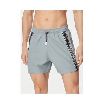 Pantaloni scurti de baie barbati -  albastru/negru - poliester - croiala regular fit