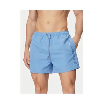 Pantaloni scurti de baie barbati -  albastru - poliester - croiala regular fit