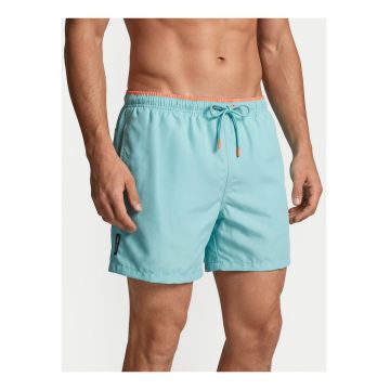 Pantaloni scurti de baie barbati -  albastru - poliester - design simplu